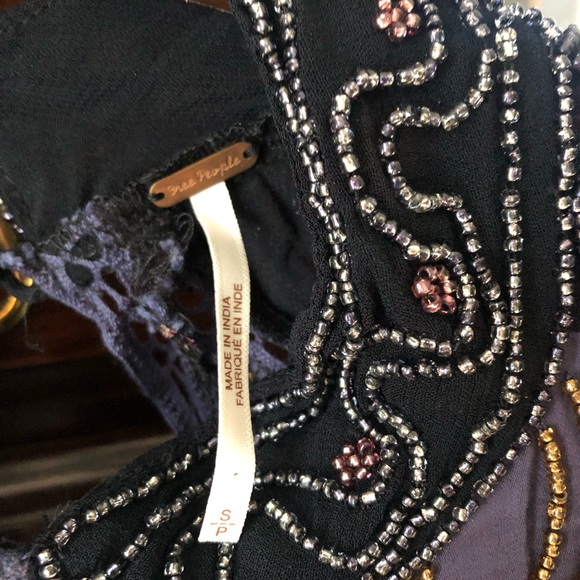 Free People Purple Floral Embroidered Blouse - Picture 2 of 6